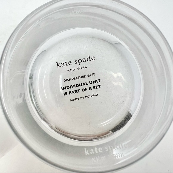 Kate Spade Lenox Crystal Two of a Kind Set of 2 Glasses “Mine” and “Yours” - Picture 5 of 10